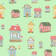 seamless Cute cartoon houses pattern