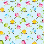 Seamless pattern with color birds
