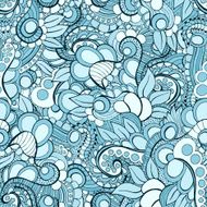 Vector seamless hand drawn natural decorative floral ornamental pattern N10