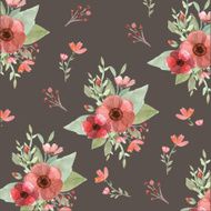 Seamless flowers and leaves pattern N2