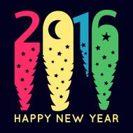 Happy New Year 2016 greeting card Vector illustration