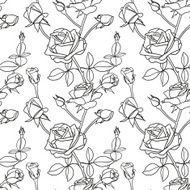 Seamless pattern with roses Vector illustration