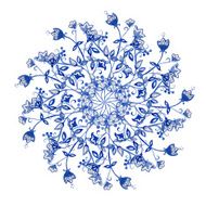 Blue flowers ornament N6