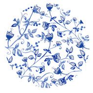 Blue flowers ornament N8