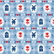 Delft blue pattern swatch