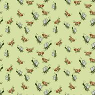 fun decorative background of bees and ladybugs