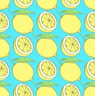 Sketch juicy lemon in vintage style