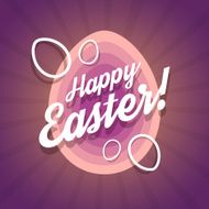Happy easter vintage retro illustration