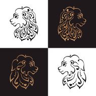 Lion head tattoo or logo