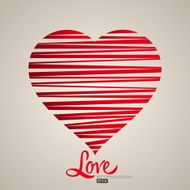 Vector modern heart illustration made from paper stripes