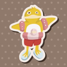 animal duck summer cartoon theme elements N5