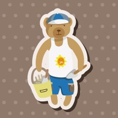 animal bear summer cartoon theme elements N4