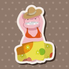 animal hippo summer cartoon theme elements N3