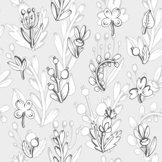 Seamless pattern Cute leaves in a cartoon style