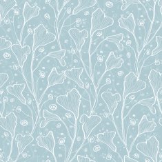 Vector silver leaves texture seamless pattern background