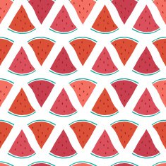 Vector tasty watermelon slices seamless pattern background