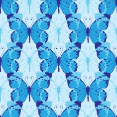 Vector blue butterflies seamless pattern background