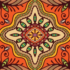 Vector geometric pattern with seamless texture Tribal ethnic ornament N13