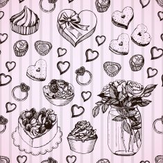 Retro pattern for Valentine's Day