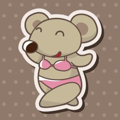 animal mouse summer cartoon theme elements N3