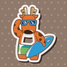 animal moose summer cartoon theme elements N4