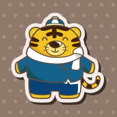 animal tiger winter cartoon theme elements N6
