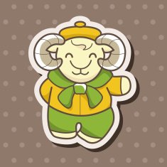 animal goat winter cartoon theme elements N4