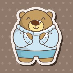 animal bear winter cartoon theme elements N8