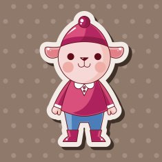 animal sheep winter cartoon theme elements N4