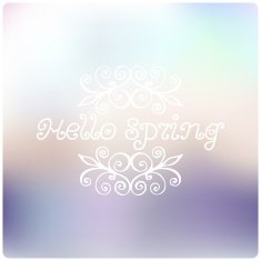 Spring quotes on unfocused colorful background Vector illustration N4