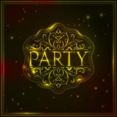 Golden luxury magic Party design template with elegant pattern