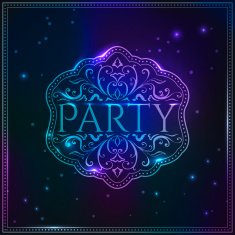 Golden luxury magic Party design template with elegant pattern N2