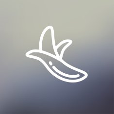Peeled banana thin line icon
