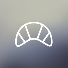 Delicious baked croissant thin line icon
