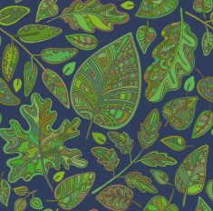 Decorative ornamental seamless pattern with leaves