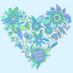 Gorgeous vector heart consisting of flowers