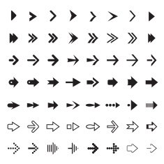 Set of black vector arrows