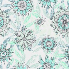 Seamless floral pattern in cartoon stile