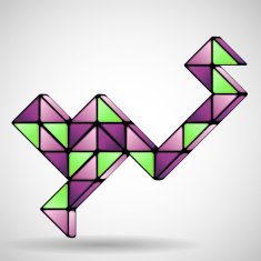 Rubik's Snake abstract minimal design N2