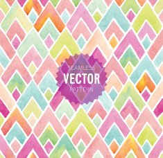 Watercolor seamless geometric pattern