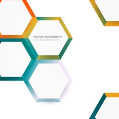 Vector abstract color 3d hexagonal N38
