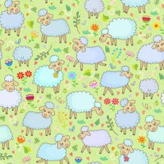 Flock of sheep seamless pattern