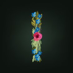 letter Flower alphabet Colorful font Lowercase N9