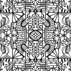 Black and white seamless texture Vector geometric pattern N32
