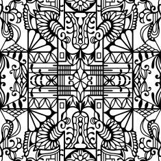 Black and white seamless texture Vector geometric pattern N33