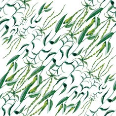 Watercolor seamless pattern with grass Hand painting