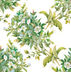 Seamless pattern of watercolor garden flowers