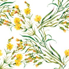 Seamless pattern of watercolor garden flowers N5