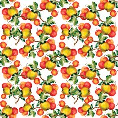 Seamless pattern with red apples and leaves Vector illustration N3