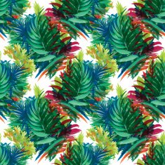 Watercolor seamless pattern with grass Hand painting N5